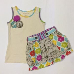 Mustard Pie Fruity Linen Short Set Size 4T